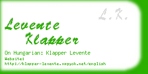 levente klapper business card